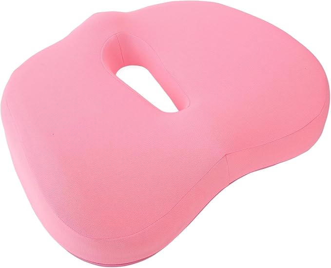Memory Foam Seat Cushion Breathable Hollow Core Orthopedic Sitting Pillow Pad for Office Car Home (Pink)