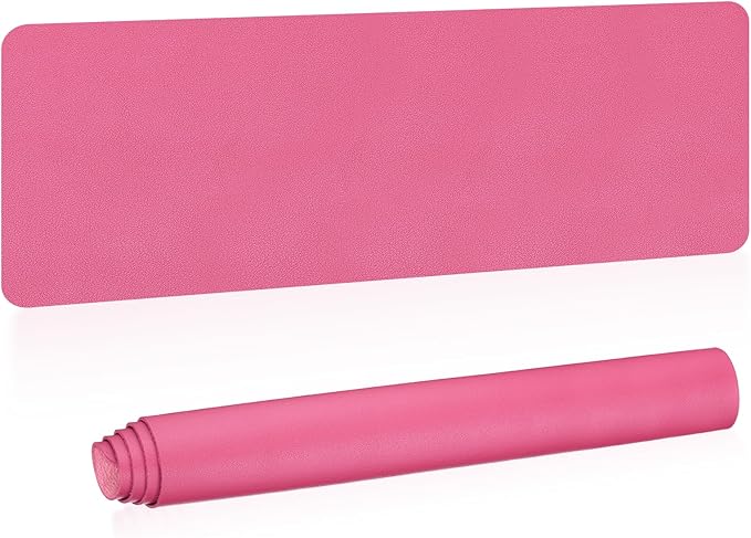PATIKIL Desk Mat, 55"x17" Non-Slip Waterproof PU Leather Desk Pad Dual Sided Desk Pad for Office Home Work Study, Rose Red