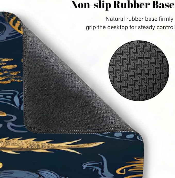 Large Mouse Pad Non-Slip Rubber Anchor Navy Beach Long Gaming Desk Mat Big Computer Keyboard Mousepad Waterproof Protector Wristing Pad for Gaming Office Home Decorative 31.5 X 11.8 Inch