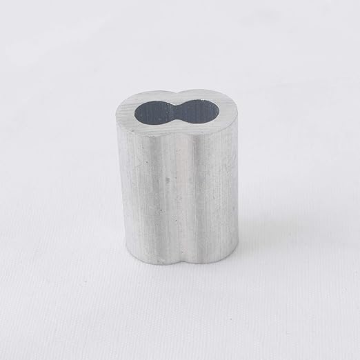 Wire Rope Sleeve, for Wire Rope Dia. 1/4", Aluminum Alloy, PK 25
