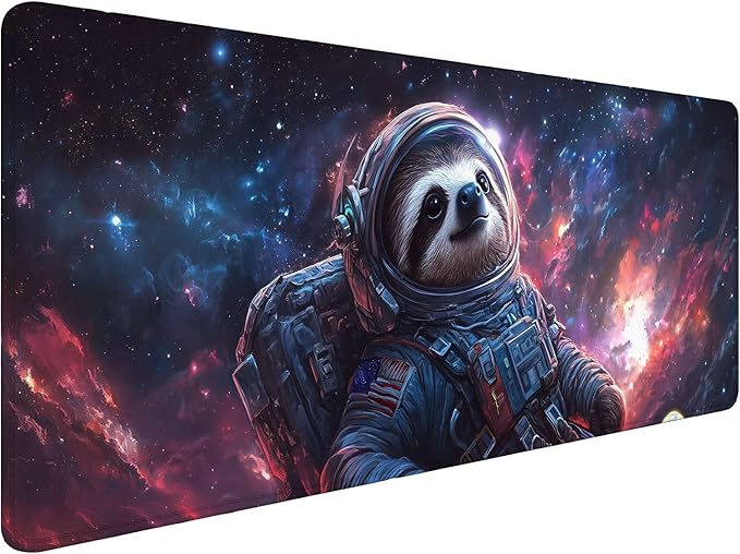 Sloth Gaming Mouse Pad Fantasy Planet Space Galaxy Funny Mousepad XL Large Gaming Mouse Pad Laptop Keyboard Mat Desk Pad 31.5"x11.8" Office Computer Keyboard Laptop Home