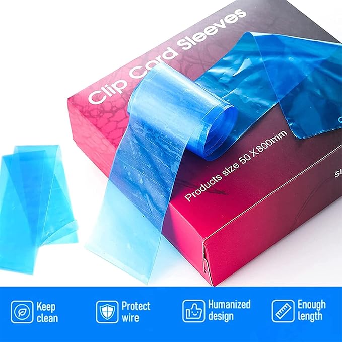 Tattoo Clip Cord Covers - 125PCS Clip Cord Covers Tattoo Clip Cord Sleeves Tattoo Clip Cord Bags Disposable Tattoo Machine Bags for Tattoo Supplies Tattoo Accessories(Blue)