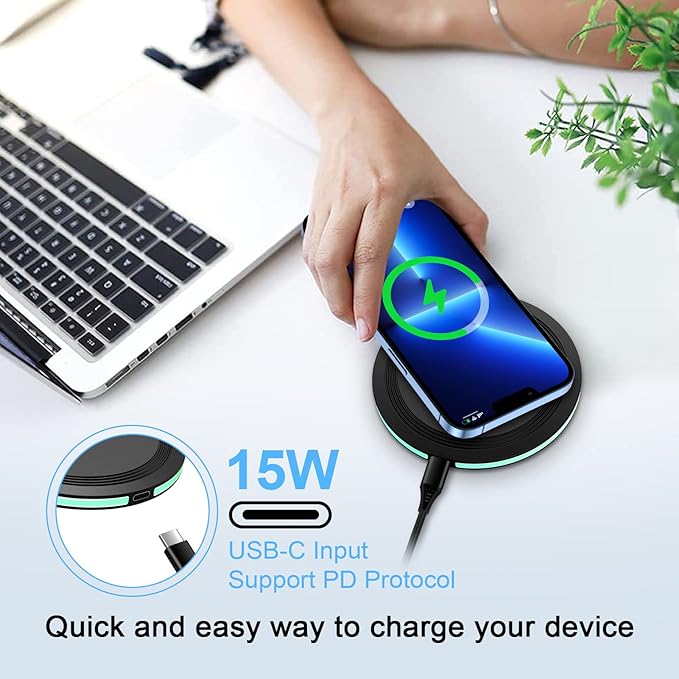15W Wireless Google Charger Fast Charging Pad for Google Pixel 10A 10 9A 9 Pro XL Fold 8 7 6 Pro 8A 7A,Samsung Galaxy S26 S25 S24 Ultra S23 FE S22 Z Flip Fold7 6,Wireless Charger Station Fast Charging