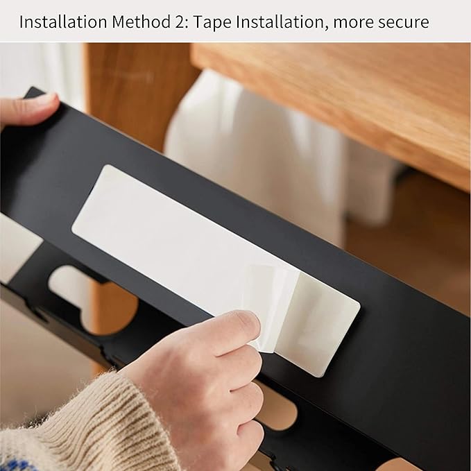 Ovanmexis Under Desk Cable Management Tray (2-Pack) with Quick-Release Mount - Snap-On Tool-Free, Includes Magnetic Cable Clips & Straps, No Drill Hidden Base for Home Office Standing Desk (White)