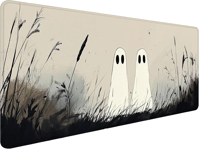 Cute Ghost Desk Mat Cartoon Fantasy Halloween Spooky Mousepad XL Large Gaming Mouse Pad Laptop Keyboard Mat Desk Pad 31.5"x11.8" Office Computer Keyboard Laptop Home