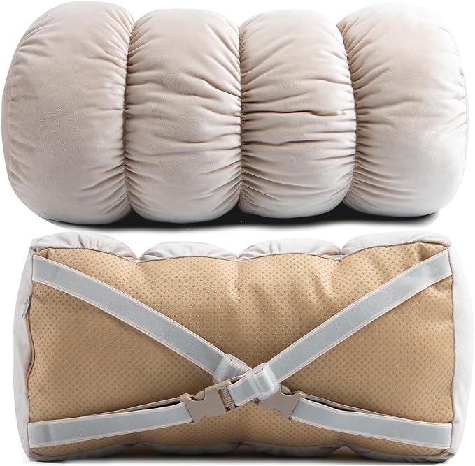 ALIBO Recliner Chairs Lumbar Bolster Pillow Low Back Pain Relief Support Cushion with Adjustable Straps Nonslip Lumbar Roll Leg Booster Pillow