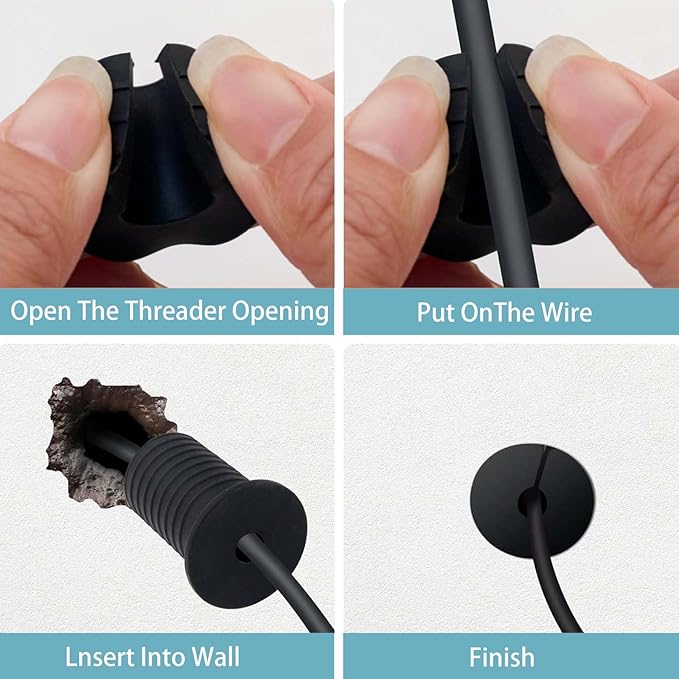Starlink Cable Routing Kit,Starlink Cable Installation Kit,Starlink Mounting Accessories,2* Grommets, 1" Spade Drill Bit, 5/16" Drill Bit, 15 Wall Clamps (Black)