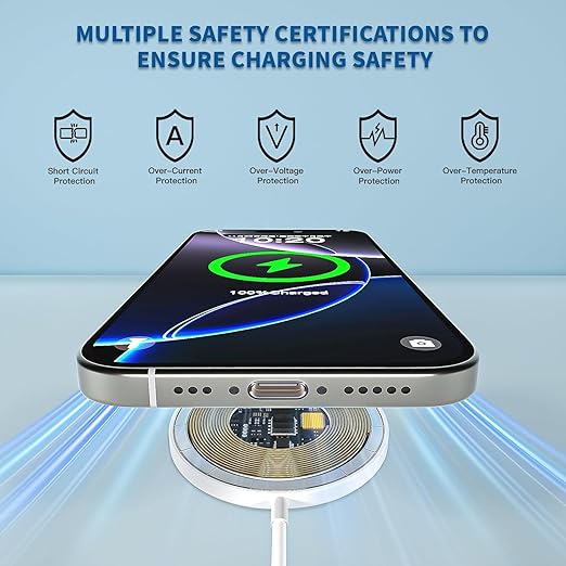 Magnetic Wireless Charger for iPhone,2 Pack Apple Magsafe Charger 10FT Long Fast Charging Pad iPhone Wireless Charger with USB C Charging Block for iPhone 17 Pro Max/17e/17Air/16 Pro/15/14/13/Air-Pods