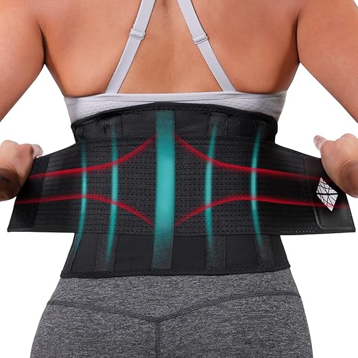 Ultra Thin Adjustable Back Brace for Men & Women - Flexible Supportive Lower Back Pain Relief with Breathable Dual-Tension Straps & Industrial Grip for Sciatica, Scoliosis, Herniated Disc, XL