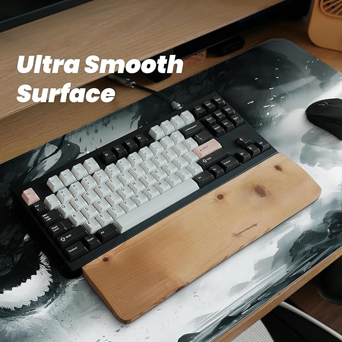Gaming Mouse Pad with Non-Slip Base, Cute Mouse Mat with Stitched Edges for Keyboard and Mouse, Large Anime Mousepad for Computer, 31.5 x 11.8 inches (Dragon)