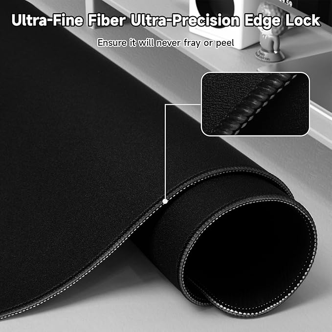 ATTACK SHARK CM02Pro Gaming Mouse Pad for Esports Speed Large Mouse mats for Desk Waterproof Surface Stitched Edges and Anti-Slip Rubber Base Size XXL Laminate 35.43” x 15.75” x 0.16” Black