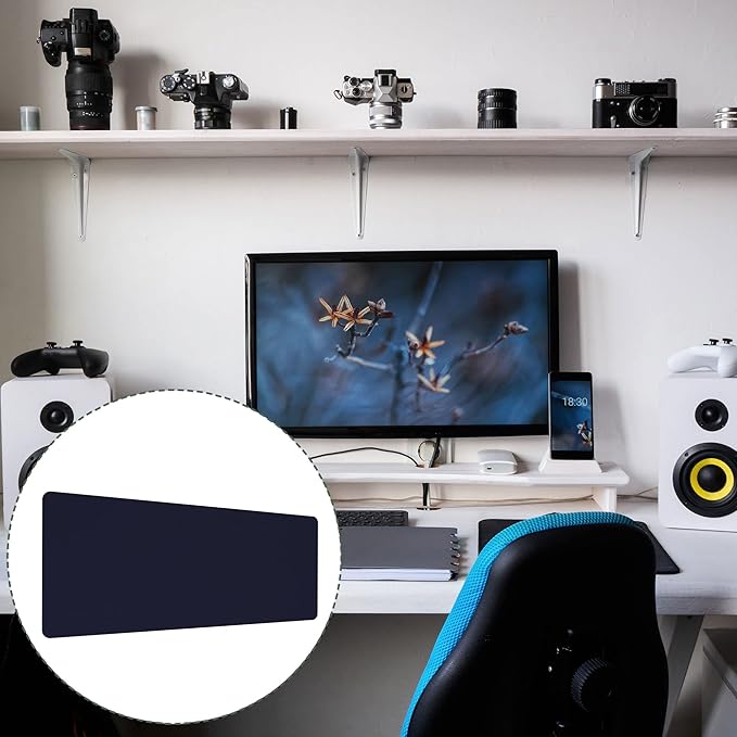 YOKIVE Desk Mat Protector, PVC Non Slip Waterproof | Laptop Pad Writing Mat for Desktop Keyboard Mouse (Blue, 27.56x13.78 Inch)