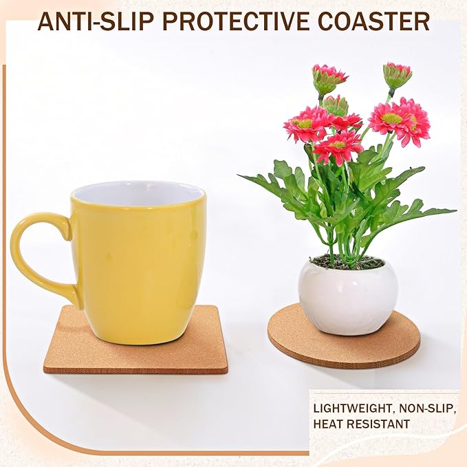 Boao 16 Pack Cork Trivet Set for Hot Dishes, 4 Sizes Wooden Round Rectangle Cork Coasters, Hot Pot Holder for Countertop, Heat Resistant Placemats for Pots and Pans, Pads for Home Restaurant Table