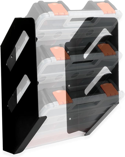 Iron Forge Tools Small Parts Organizer Box Bracket Kit for Work Van Storage - Fits 3 Small 1.75-3 in. depth Tool Box Organizer, Wall Mount Shelving