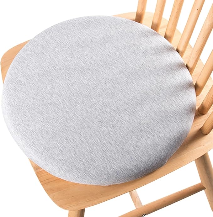 Chair Cushion Chair Pad, Round Seat Cushion Non-Slip Floor Office Car Bedroom Living Room Kitchen Dining Room Window Soft Comfortable Detachable Durable Zipper Design Memory Foam (Gray)