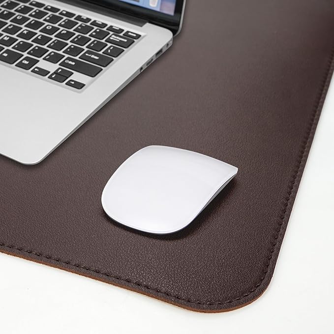 AFIING Cork Desk Mat 23.6 x 13.7, Dual-Sided Cork & PU Leather Desk Pad, Waterproof Non-Slip Desk Protector for Home Office, Study Desk & Minimalist Workspace Coffee