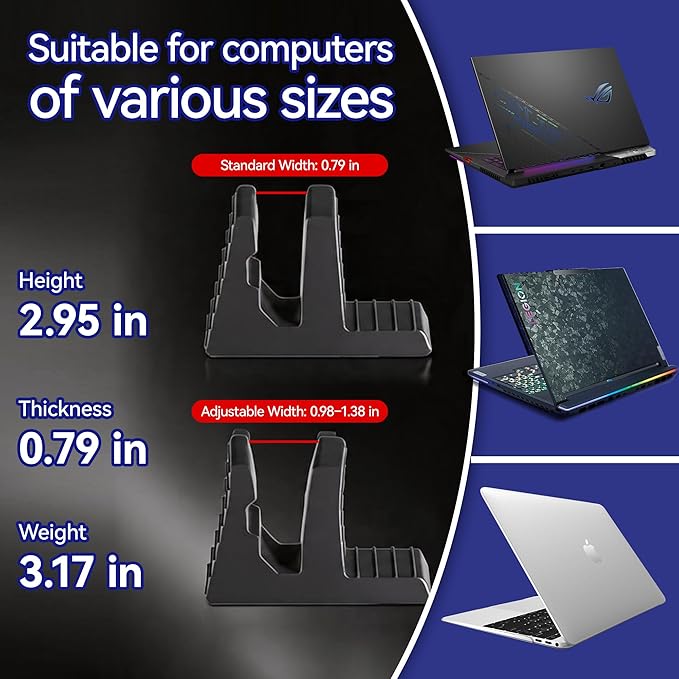 Rayjee 2-Pack Vertical Gaming Laptop Stand for Desktop, Upright Laptop Holder for External Monitor Use, Space-Saving Design, Enhanced Cooling, Fits 2035mm Gaming Laptops