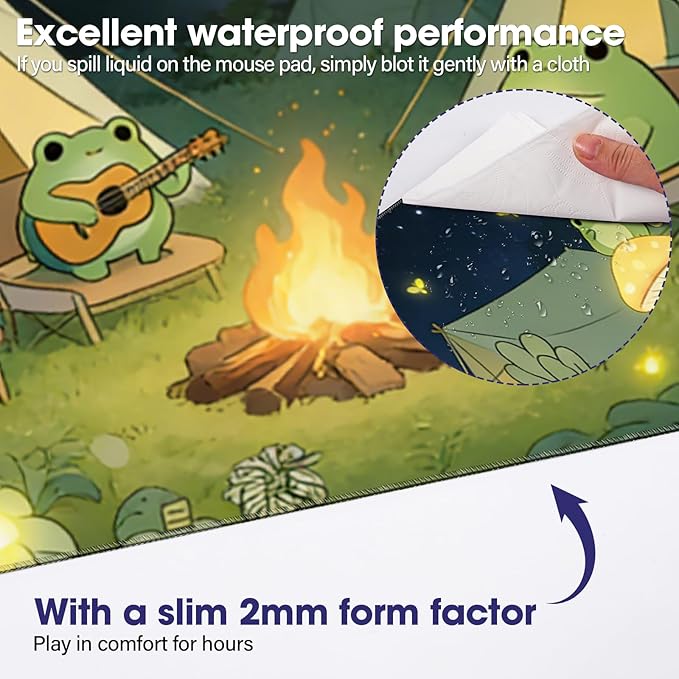 Large Extended Mouse Pad with Stitched Edges (35.4”x15.6”) - Waterproof Desk Mat, Non-Slip Rubber Base for All-Desk Coverage, Perfect for Gaming, Office, and Home