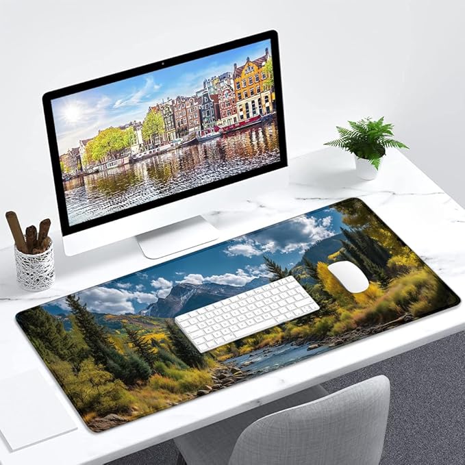 Desk Mat,Desk Pad, XXL Large Mouse Pad,Anti-Slip Big Mousepad with Stitched Edges,Extended Computer Mouse Pads for Desktop Highland Lake