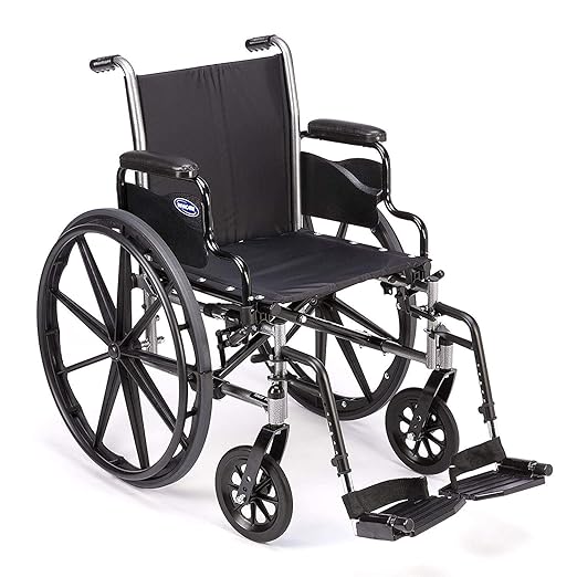 Invacare T93HCP Wheelchair Hemi Footrest with Composite Footplate and Heel Loop for Wheelchair, Pair