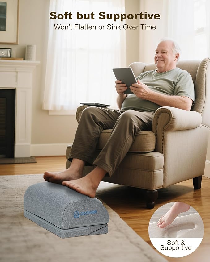 Comfier Under Desk Foot Rest at Work with Heat,Vibration,Ergonomic Heated Footrest,3 Height Under Desk Foot Rest for Office Chair,Foot Stand Support,Gift for Men,Women