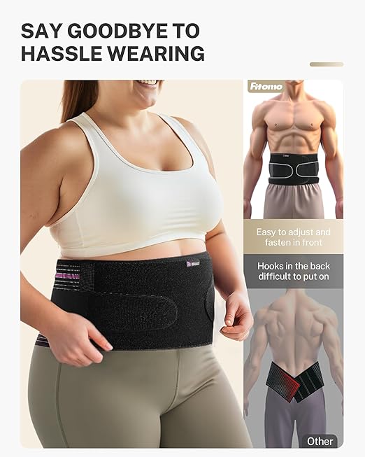 Front-Wearing Umbilical Hernia Belt, Unisex, 3D Dome-Shaped Hernia Support Pad, Adjustable with Removable Pads & Extra Straps for Abdominal Pressure, Lumbar Support, Skin-Friendly & Discreet, L/XL