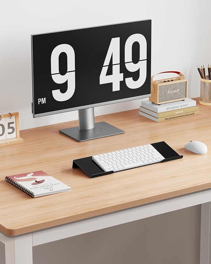Laborio Acrylic Computer Keyboard Stand for Desktop (Black), Ergonomic Keyboard Tilted Elevated Rack Key Board Tray Holder Riser Stand for Office Home Desk Work Supplies