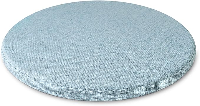 Detachable Cushion, Round Memory Foam Chair Pad, Non-Slip Design Soft Breathable Comfortable Seat Cushion, Suitable for Living Room, Dining Room, Office,With zipper, Washable -14x14inch- Light Blue