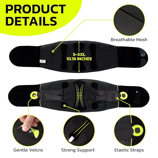 aoFIT Back Brace for Lower Back Pain Relief with 360-Degree Biochemical Hug Support, Back Support Belt for Men and Women, Soft Breathable Fabric Lumbar Support for Herniated Disc, Sciatica 3XL