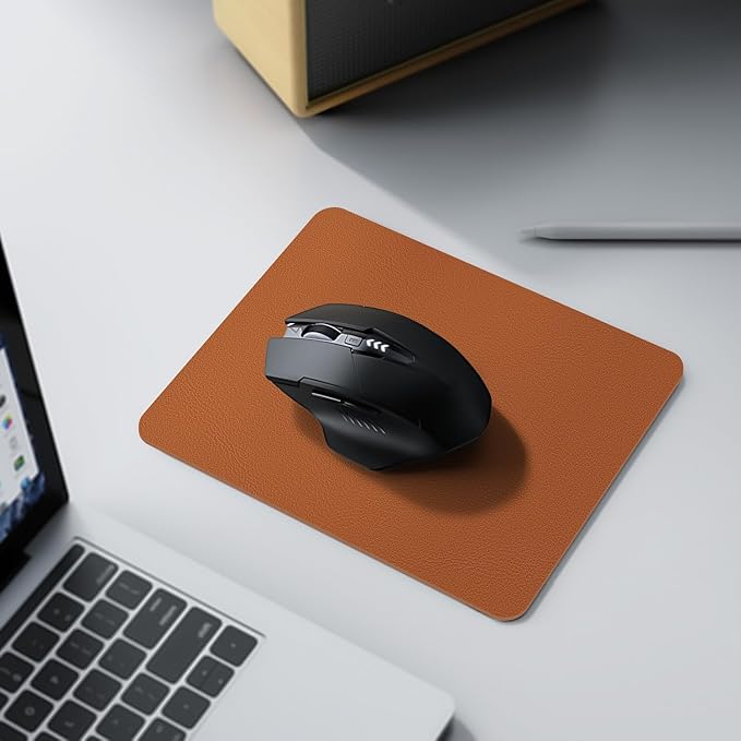 Leather Desk pad Protector, Office Mat, Large Mouse Mat, Non-Slip PU Leather Blotter, Laptop Desk Pad,Waterproof Laptop Computer Desk Keyboard Mat for Office/Work/Home/Decor (Brown, 11in*8in)
