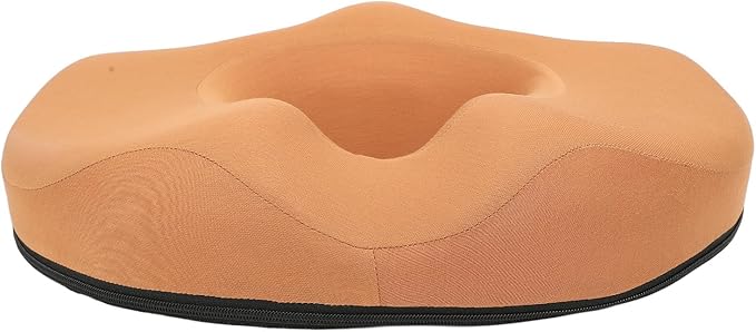 Donut Pillow, Breathable Latex Seat Cushion, Comfortable for Office, Home, Vehicles, Improve Sitting Posture with Pressure Reduce (Orange)