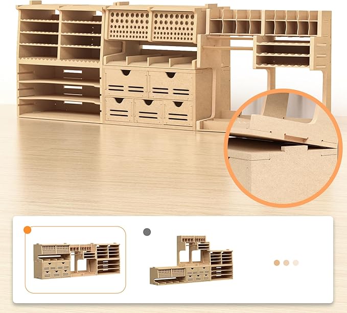 Plastic Model Tool Organizer, Organize Plastic Model Building Tools Pliers/Tweezers/Brushes/Screwdrivers Stick Tools, MDF Material Model Workbench, Suitable for Tamiya/Gundam Tools GK Pro