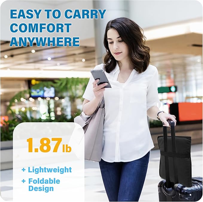 SPRING SEAON Large Gel Seat Cushion for Pressure Relief – Honeycomb Buffer Design with Extra Thick Filling, Anti-Slip Bottom, Perfect for Long Sitting, Travel, Airplane and Daily Comfort (Black)