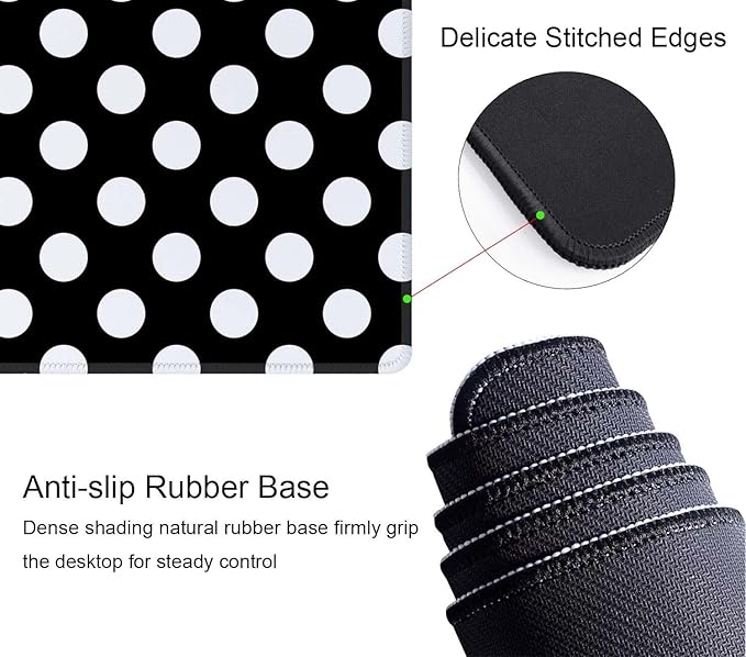 Polka Dot Desk Mat Abstract Circle Geometric Pattern Large Mouse Pad XL Desk Pad Gaming Mousepad Extended Keyboard Mat 31.5 x 11.8 in Laptop Computer Keyboard Pad Mouse Mat for Office Desk Decor