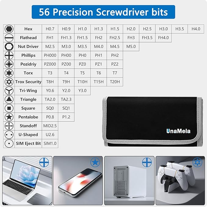 80 IN 1 Professional Computer Repair Tool Kit, Precision Screwdriver Set with 56 Bits, Magnetic Screwdriver Set for Laptop, PC, MacBook, Tablet, iPhone, PS4, Electronics, Gamer Tech Gifts for Men