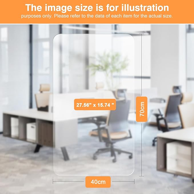 Clear Desk Mat, 27.5"x15.7" inch Large PVC Desk Protector Pad, Waterproof Non-Slip Round Edge Wipeable Writing Mat, Table Protector for Home Office