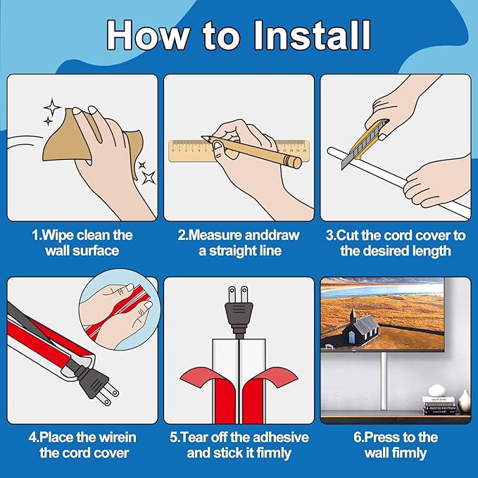 UOMTFAI Wall Cord Hider 390 Inch - Self-Adhesive Wire Cover Raceway for Walls, Flexible PVC Cable Concealer for Home and Office, W0.59 H0.39in - White