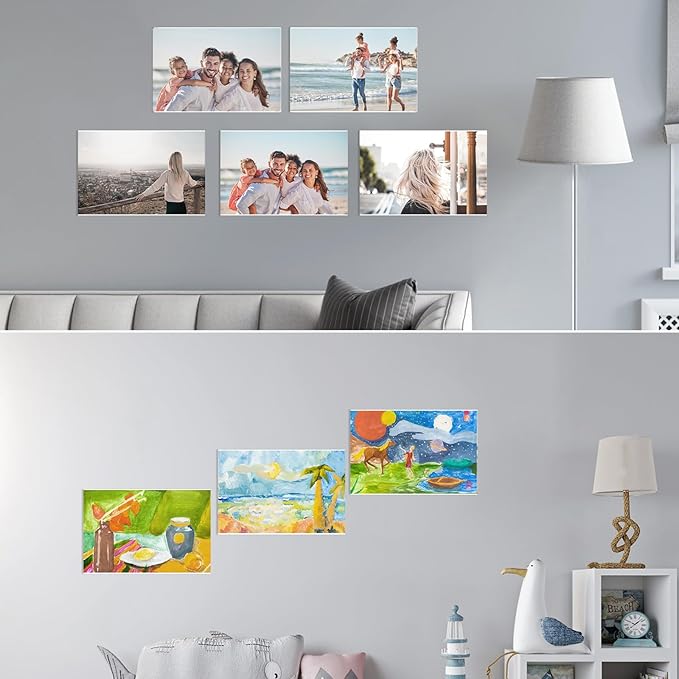 EHWINE 8 Pack 11x17 Wall Mount Acrylic Sign Holder,Horizontal Wall Signs Photo Menu Flyer Display Holders, Plastic Clear Acrylic Frames for Office Home Hotel Business Store (with Adhesive Tape)