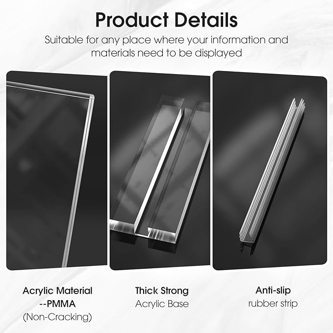 MaxGear Acrylic Sign Holder 8.5 X 11 Inches 18 Pack, Double Sided Plastic Display Stands Table Top Acrylic Frame, Clear Paper Holder Menu Flyer Stand for Stores, Restaurants, Hotels, Office