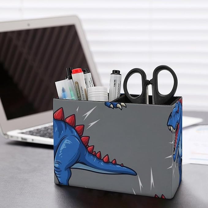 Study Table Pen Holder with Remote Control Holder Dino Dinosaur, Keep Your Desk Organized