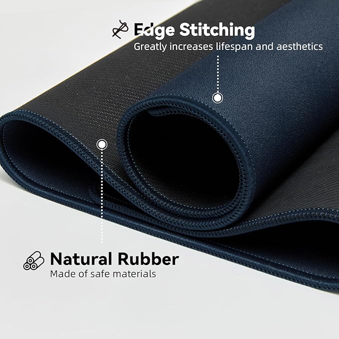 Reniteco Waterproof Large Gaming Mouse Pad with Durable Stitched Edges, Non-Slip Rubber Base, Smooth Surface Mouse Mat Desk Pad for Home Office Gaming, 27.5"x11.8"x0.08", Dark Blue