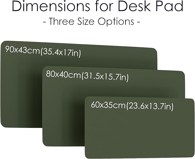 WAYBER Leather Desk Pad Protector, Waterproof Mouse Pad, PU Desk Mat, Office Desk Cover, Desk Writing Mat for Office/Home/Work/Cubicle (Green/Gray) 23.7x13.8 in