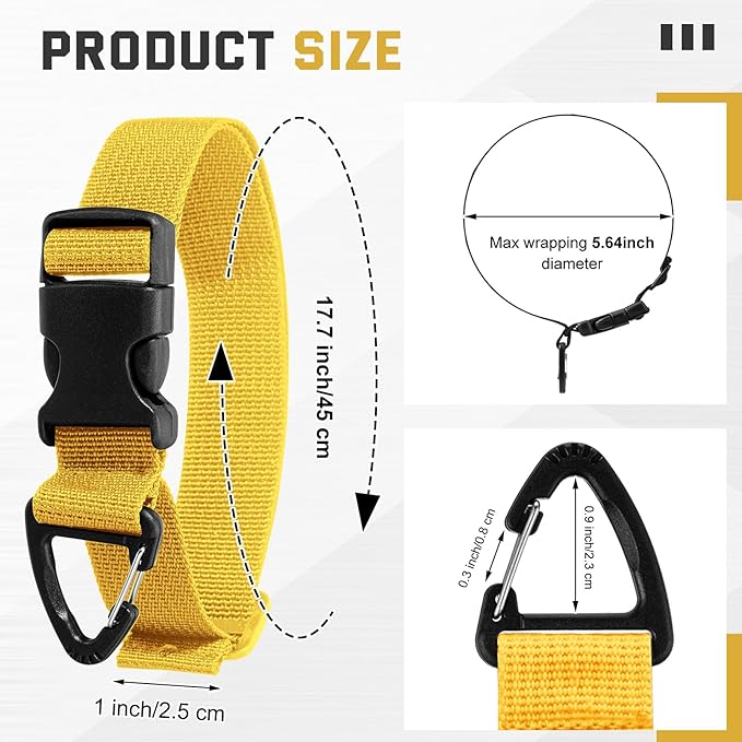 6 Pack 17 Inch Adjustable Extension Cord Holder Organizer with Triangle Clips for Garage Organization and Storage Heavy Duty Extension Cord Hanger for Men Workshop (Yellow)