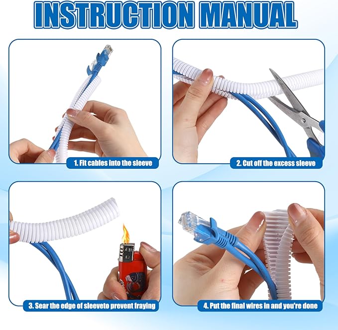 Kanayu Split Wire Loom Tubing Flame Retardant Wire Covering High Temperature Cable Sleeves Split Protector Cable Conduit for Industrial Electrical Automotive Marine(1/2''-50 ft,White)