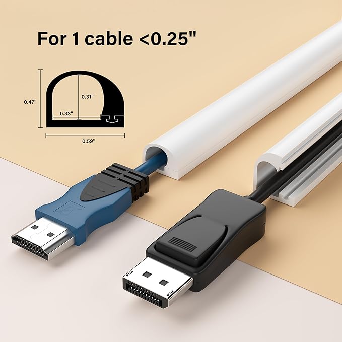 Cord Hider for Wall Mounted TV, 157" One Cable Cover with Side Open, Flexible Silicone Wire Raceway Management,Self-Adhesive Cord Organizer,Wire Concealer Channel, White
