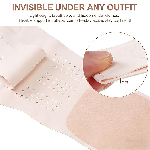 RANDY SUN Lower Women Back Brace for Office - Breathable Mesh Posture Corrector, Adjustable Straps for Custom Fit, Invisible Under Clothes, Pain-Free All Day Wear, Pink, Medium