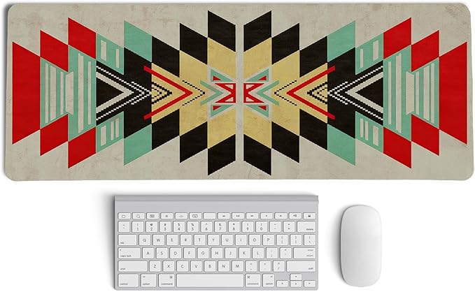 Western Mouse Pad,Western Desk Accessories,Retro Southwestern Mouse Pad,Vintage Aztec Tribal Kilim Desk Mat,Aesthetic Boho Ethnic Mousepad For Cowboy Home Office Dorm Desktop Decor,31.5x11.8 I