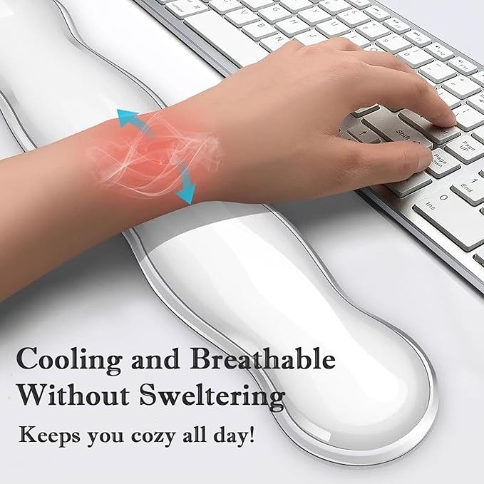 Update Gel Wrist Rest Pad for Keyboard & Mouse Set, Silicone Viscoelastic Wrist Support No Slip Pad for Pain Relief, Effortless Typing, Gaming, Computer, Laptop, Office