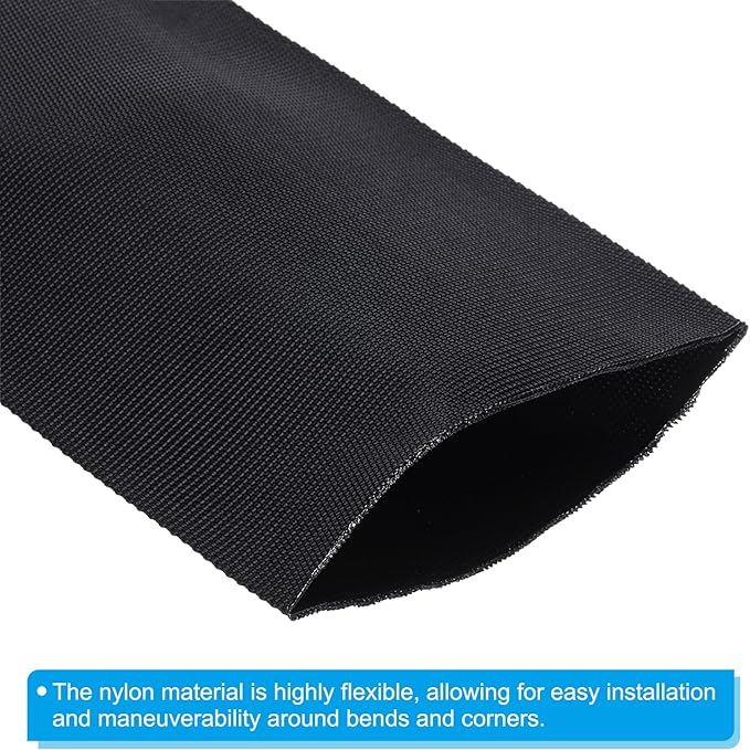 PATIKIL 3.1" Dia 3.3FT Nylon Protective Hose Sleeve, Cable Cover Sheath Protection for Welding Tig Torch Hydraulic Hose, Black