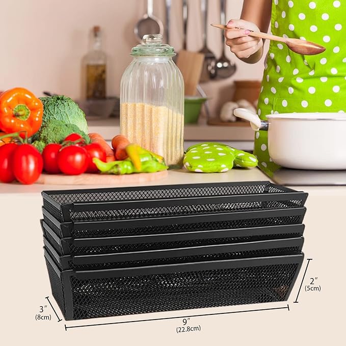 2PCS Drawer Organizer, Mesh Drawer Organizer with Interlocking Arm for Utensil, Cosmetic, Flatware, Pen (9 * 3 * 2 Inches, Grey)